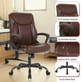 thumbnail image 3 of NiamVelo Home Office Chair Ergonomic Desk Chair PU Leather Task Chair Rolling Swivel Mid Back Computer Chair with Lumbar Support Armrest Adjustable Chair for Adults,Brown, 3 of 7