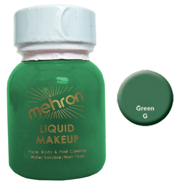 Mehron Liquid Face Paints Green G (1 oz), Model