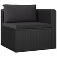 thumbnail image 5 of vidaXL 9 Piece Garden Lounge Set with Cushions Poly Rattan Black, 5 of 5