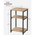 thumbnail image 4 of 3-Tier Industrial End Table - Compact Space-Saving Design with 44lb Capacity per Shelf, Camel Brown & Matte Black, 4 of 6