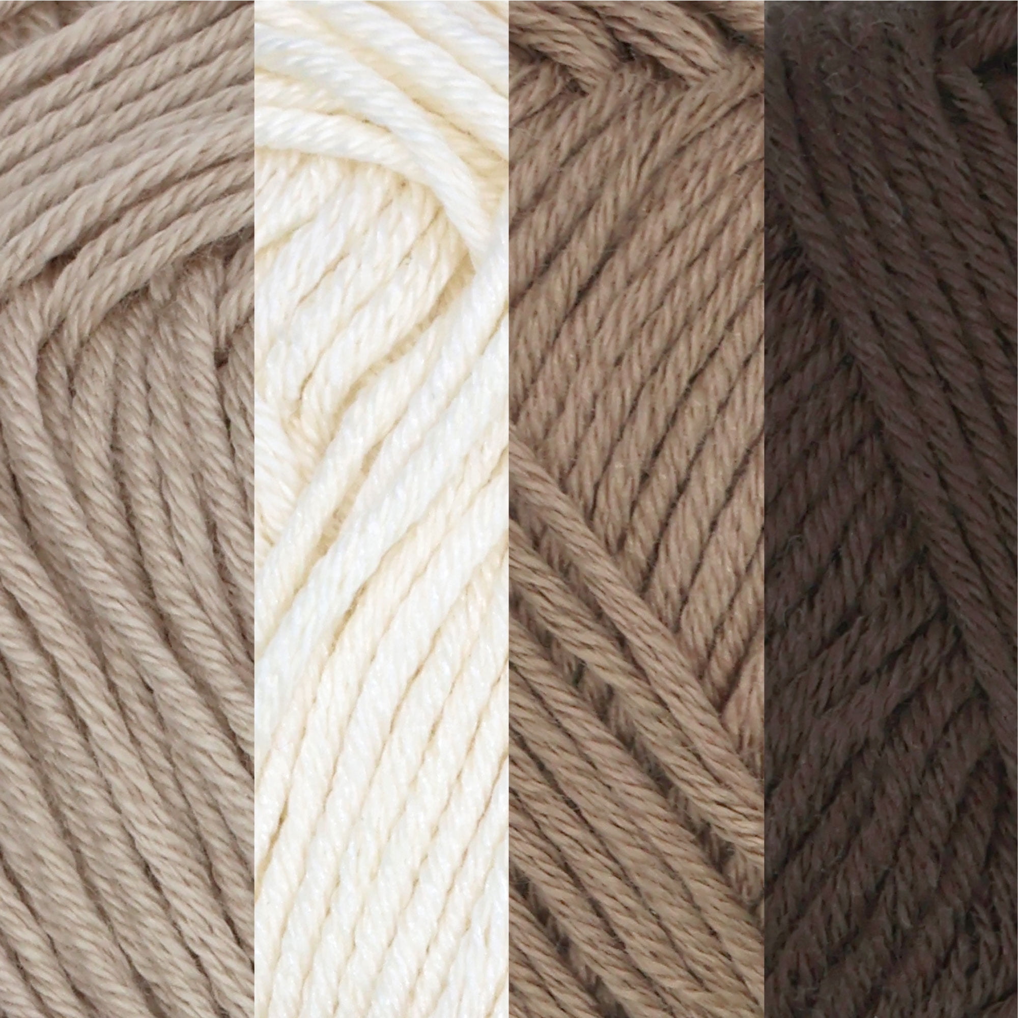 JubileeYarn Bamboo Cotton Sport Yarn - Shades of Brown - 4 Skeins