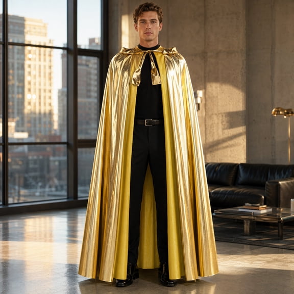 BESTYASH Golden Cosplay Cloak, Perfect Party Prop for Adults, Durable and Comfortable