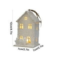 thumbnail image 3 of LED Lighted Christmas Village Set, Miniature Resin Houses with Street Lamp and Trees, DIY Winter Scene Decor for Tabletop and Mantel Display(White,A), 3 of 6