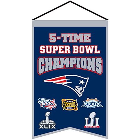 Super Bowl Dynasty Banner - New England Patriots NFL Super Bowl Champions 14x21 Wool Felt Banner