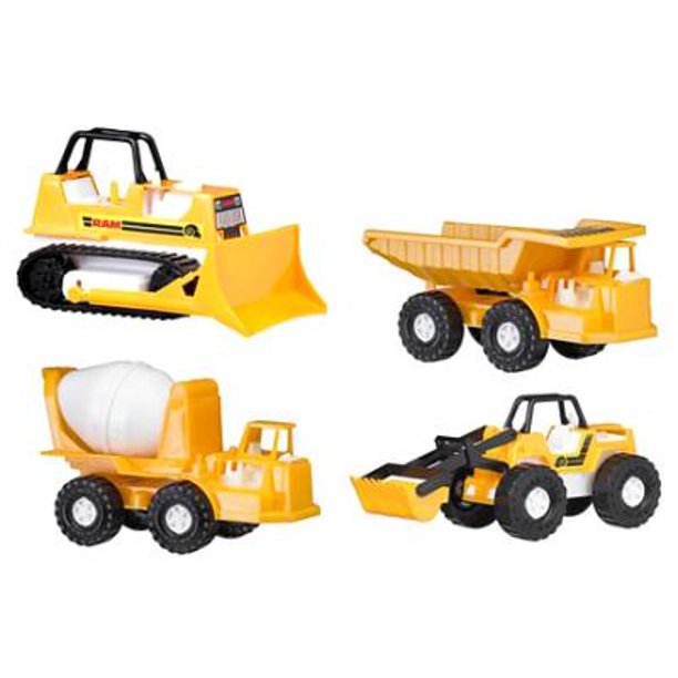 American Plastic Toys Construction Vehicles Set, 16 Pack