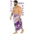 thumbnail image 3 of HAPPY BAY Men's Pareo Regular Holiday Dashiki Sarong Long Shower Beach Wrap One Size Elephant, Violet Summer Vacation Aloha, 3 of 5