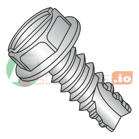 

#10 x 3/8 Type 25 Thread Cutting Screws / Slotted / Hex Washer Head / 18-8 Stainless Steel (Quantity: 1 500 pcs)
