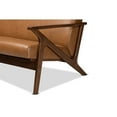 thumbnail image 6 of Baxton Studio Bianca Mid-Century Modern Walnut Brown Finished Wood and Tan Faux Leather Effect Loveseat, 6 of 7