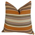 thumbnail image 1 of Plutus Chic Stripe Saffron Handmade Throw Pillow, (20" x 26" Standard), 1 of 2
