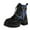 Blue, variant on Taqqpue Women's Ankle Boots, Low Chunky Heel Short Booties, Street Chain Feeling Motorcycle Boots Dress Fall Boots with Side Zipper