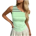 thumbnail image 6 of FRSASU Tank Tops for Women Summer Striped Sleeveless Tee Loose Casual Crewneck Beach Vacation Clothes Green-A, 6 of 6