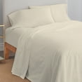 thumbnail image 4 of Color Sense 100% Cotton Queen Sateen, Wrinkle Resistant, Quick Dry, Soft & Smooth 4-Piece Bedsheet Set Ivory, 4 of 9