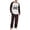 Black, variant on Men's Halloween Pajama Set Long Sleeve Raglan Crewneck Soft Cotton Loungewear with Print Top & Full Length Pants for Home Beige L