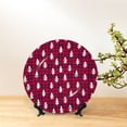 thumbnail image 6 of Yiaed white Tree red plaid Print Bone China Decorative Plate Ceramic Dinner Plates Art Crafts with Display Stand-8in, 6 of 6