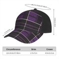 thumbnail image 2 of Curved Design Along The Top Of The Baseball Cap Reinforced Adjustable Breasted Four Seasons Available Purple Buffalo Plaid Check Tartan Scotland_1, 2 of 8