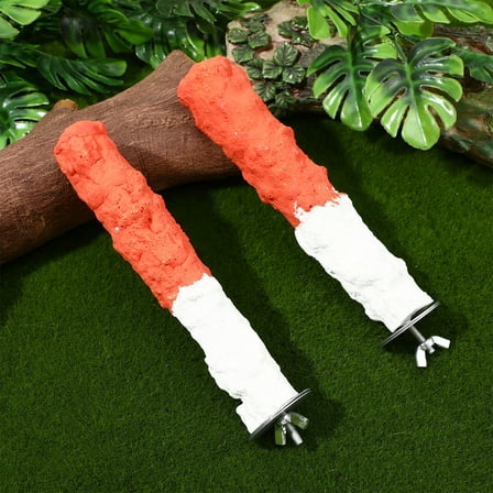 Cuttlebone Perch for Budgies Metal Red Pet Bird Supplies 2Pcs 6.88 x 0.98 x 0.98 in