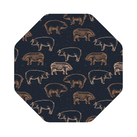 

Matuu Pig Farm for Cup Coasters Set of 6 Leather Coasters Desk Coasters for Office Measures 4” x 4” Octagon