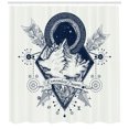 thumbnail image 3 of Ambesonne Adventure Shower Curtain, Boho Mountains Arrows, 69"Wx75"L, Dark Blue White, 3 of 3