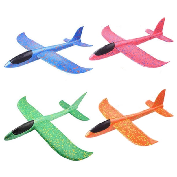 4 piezas de juguetes de avión de 14,17 pulgadas de espuma grande para lanzar, avión planeador, aviones de espuma para niños, regalos para niños de 3, 4, 5, 6 y 7 años, juguetes deportivos al aire