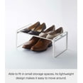 thumbnail image 4 of Yamazaki Home Stackable Shoe Rack, White, Steel,  Holds up to 4 pairs of shoes per shelf, Supports 6.6 pounds, Expandable, Stackable, 4 of 7