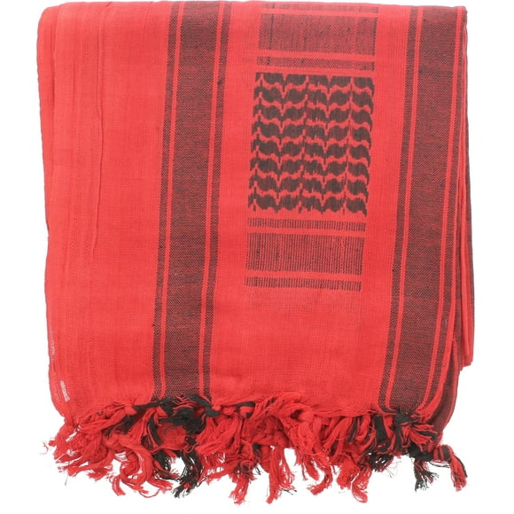 Army Universe Foulard Militaire Sheragh Arabe Tactique Désert Keffieh, 100 % Coton Léger Couvre-Chef (Rouge & Noir)