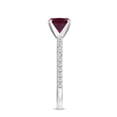 thumbnail image 4 of 1.94 CT Rhodolite Moissanite Ring Side Stone Engagement Ring in Sterling Silver/ White Gold Plated Cushion Shaped June Birthstone Wedding Ring, Birthday, Anniversary Jewelry, Ring Size 8, 4 of 4