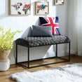 thumbnail image 1 of Loft Lyfe Gemma Velvet Bench, Grey, 1 of 7