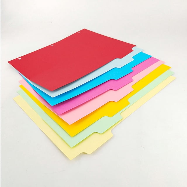 Paquete de 8 separadores de carpeta, separadores de pestañas multicolor, separadores de cuaderno, tamaño carta (9 × 11 pulgadas)