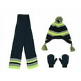 thumbnail image 2 of Capelli New York Boys Solid Stripes Knit Earflap Hat, Scarf, and Mittens Set,S/M, 2 of 2