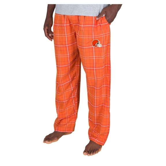 Men's-Concepts Sport Orange Cleveland Browns Ultimate Plaid Flannel Pants