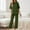 Army Green, variant on TIANZEN Women's Casual Trousers Suit Set Round Neck Long Pants Outfit Comfortable Daily Wear Versatile Spring Summer plus Size Jumpsuits for Women Track Suit Pants for Women Wide Leg Romper