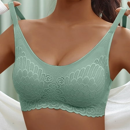 Pavied Minimizer Bras Bralettes for Women Feelingirl Bra Woman Lace Thin Underwear Female Transparent Bras For Women Lace Lingerie Bralette For Ladies Seamless Bras Womens Bras Green M