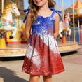 thumbnail image 2 of KPOPLK Girls July 4th Dresses Red White Blue Star Toddler Patriotic Outfit American Flag Sundress 1-8 Years(1-2 Years,Red), 2 of 5