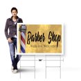 thumbnail image 4 of Barber Shop Walk Ins Welcome Yard Sign 2 Pack of 24 Inch x 36 Inch Double Sided Weatherproof Heavy-Duty Plastic with Stake | Hair Services, Convenient Access, Open Hours | Made in USA, 4 of 7