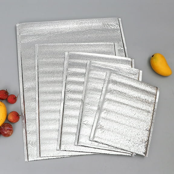 Bueautybox 10Pcs Insulated Food Grade Padded Envelopes ,Silver Cushion Envelopes, Thermal Insulation Aluminum Foil Bag