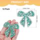 thumbnail image 3 of Uxcell 12-Pack Parches de Strass en Forma de Lazo de 6cm Verde Oscuro Apliques Adhesivos Brillantes para DIY/Ropa/Zapatos/Bolsas, 3 of 7