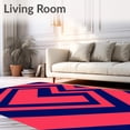 thumbnail image 2 of ODIKA 6'x9' Machine Washable Non-Slip Area Rug, Wave Foldable Beach with Bold Zigzag Stripes High Traffic Rug, Pink, 708804, 2 of 7