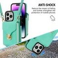 thumbnail image 5 of Dteck for iPhone 16 Pro Crossbody Wallet Case, Card Holder Zipper Phone Case with Shoulder Strap, Durable Leather Purse for Women Compatible with iPhone 16 Pro 6.3 Inch 2024,Mint, 5 of 7