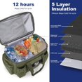 thumbnail image 4 of Hafmall Large Cooler Bag 48-Cans Collapsible Soft Cooler Insulated Leakproof Soft Sided Cooler Bag 30L, Green, 4 of 7