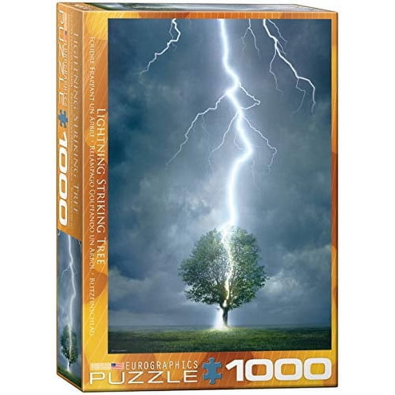 EuroGraphics Lightning Striking Tree Jigsaw Puzzle, 1000 Pieces – Dramatic Nature Photography