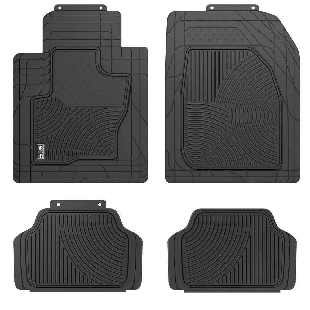 Custom Fit 4 Piece Universal Fit SUV All Weather Floor Mat Set, Black