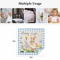 thumbnail image 5 of Cloth Napkins Set of 8 - 20x20 Inches, Happy Easter Bunny Washable Reusable Table Napkins, Spring Floral Burlap Blue Plaid Soft & Absortbent Dining Napkin for Party Wedding Hotel Restaurant, 5 of 8