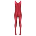 thumbnail image 5 of TiaoBug Womens Oil Sleeveless Bodycon Jumpsuit Sheer Full Body Sport Bodysuit Bodystocking Tight Swimsuit Burgundy XL, 5 of 7