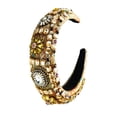 thumbnail image 4 of Diadema Con Piedra De Cristal Estilo Barroco, Aro Para El Pelo, Cómodo Para Boda, Novia, Marrón Sunnimix banda de pelo de las mujeres, 4 of 7