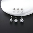 thumbnail image 2 of QQTDFG 1 Pair 20g Stainless Steel Stud Earrings CZ Cartilage Earring Ear Piercing 3-8MM-Silver-3mm, 2 of 2