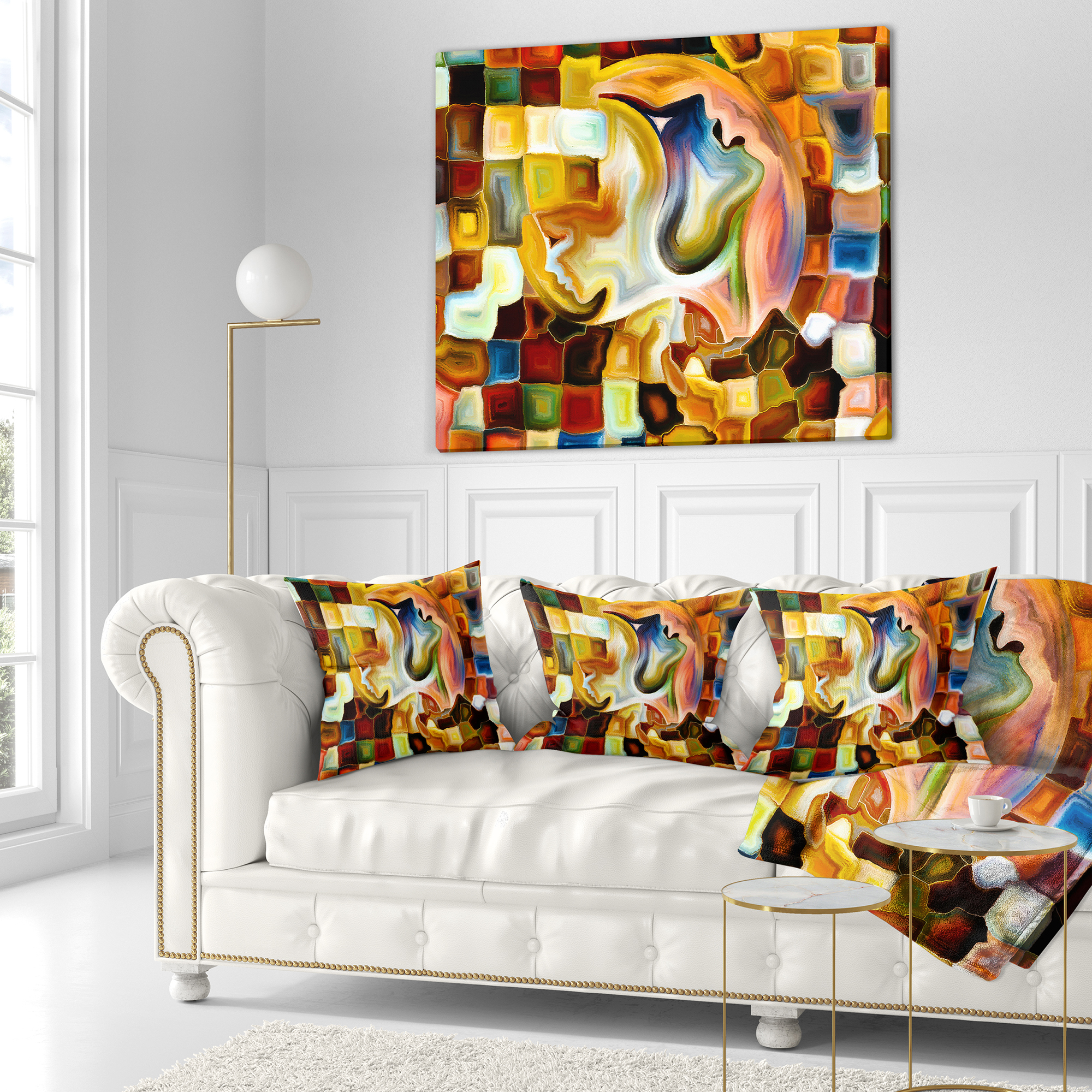 Designart Way of Inner Paint - Abstract Throw Pillow - 18x18