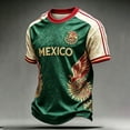 thumbnail image 5 of Zimjoy 2026 Men's Mexico Soccer T-Shirt World Soccer Game National Team 2D Graphic Crew Neck Short Sleeve Tee Green L, 5 of 6