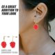 thumbnail image 3 of Houderco 1Par Aretes Con De Fresa Roja Para Mujer Estilo Chic Y Cómodo, 3 of 7