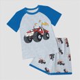 thumbnail image 2 of NOLDARES Toddler Baby Boy Clothes 2 Pieces Dinosaur Truck Print Crewneck Short Sleeve Tee Elastic Waist Shorts Summer Outfits(Blue,5-6 Y), 2 of 4