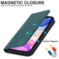thumbnail image 3 of Decase for Apple iPhone 11 Wallet Phone Case,Shockproof Plain Leather Magnetic Closure Flip Holder Protective Cover with RFID Blocking Card Slots,Blue, 3 of 10